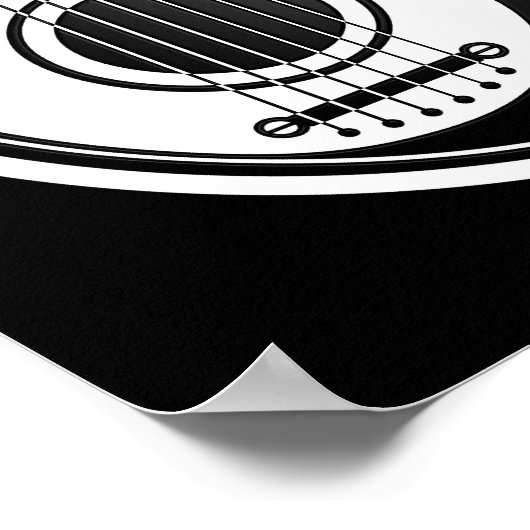 Yin Yang, die schwarz-blaue Akustikgitarre Poster (Ecke)