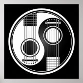 Yin Yang, die schwarz-blaue Akustikgitarre Poster (Vorne)