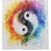 Yin Yang Digital Art Duschvorhang (Vorderseite)