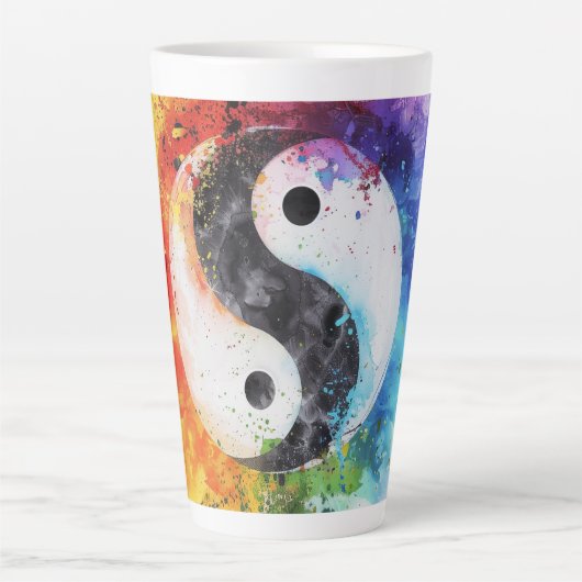 Yin Yang Digital Art Milchtasse (Vorderseite)