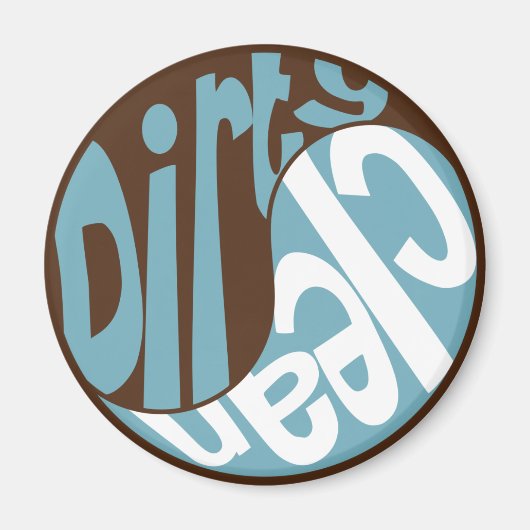 Yin Yang Dirty Clean Geschirrspüler Magnet Brown/B (Vorne)