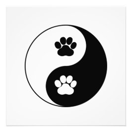 Yin Yang Dog Paw Fotodruck
