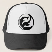 Yin Yang Dolphin Hat Truckerkappe (Vorderseite)