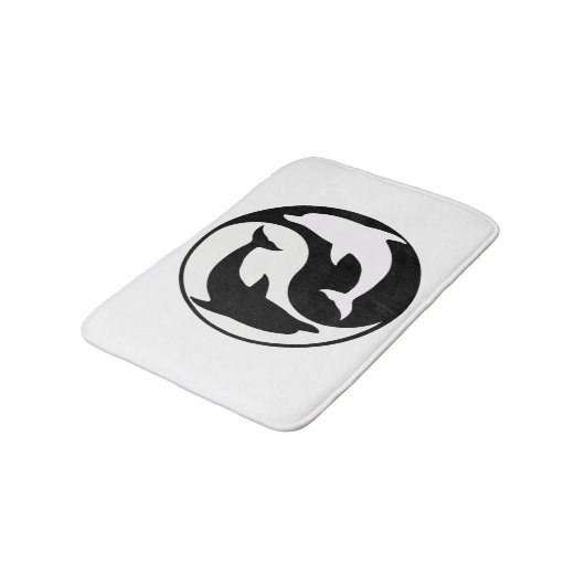 Yin Yang Dolphins Bath Mat Badematte (Schrägansicht)