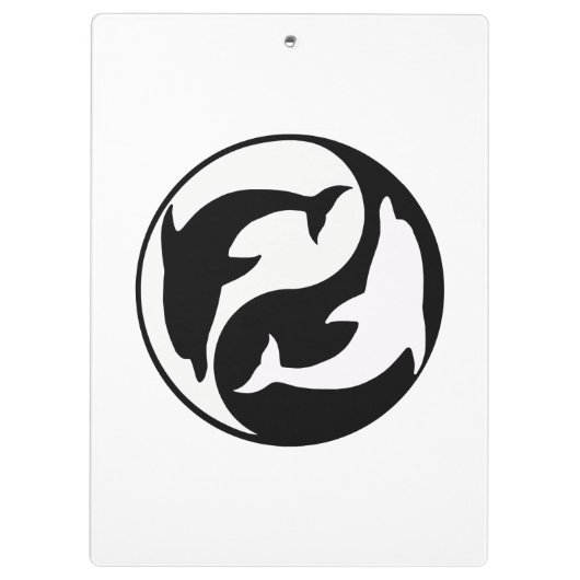 Yin Yang Dolphins Clipboard Klemmbrett (Rückseite)