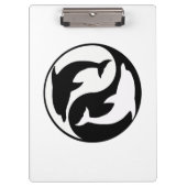Yin Yang Dolphins Clipboard Klemmbrett (Vorderseite)