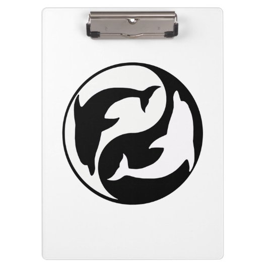 Yin Yang Dolphins Clipboard Klemmbrett (Vorderseite)