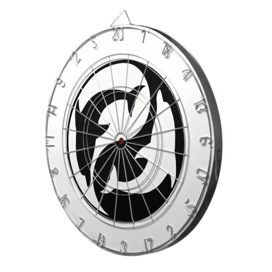 Yin Yang Dolphins Dart Board Dartscheibe (Vorderseite rechts)