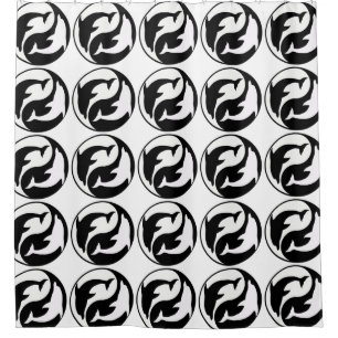 Yin Yang Dolphins Duschvorhang