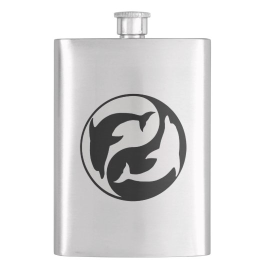 Yin Yang Dolphins Flask Flachmann (Vorderseite)