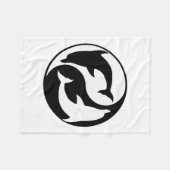 Yin Yang Dolphins Fleece Blanket (Vorderseite (Horizontal))