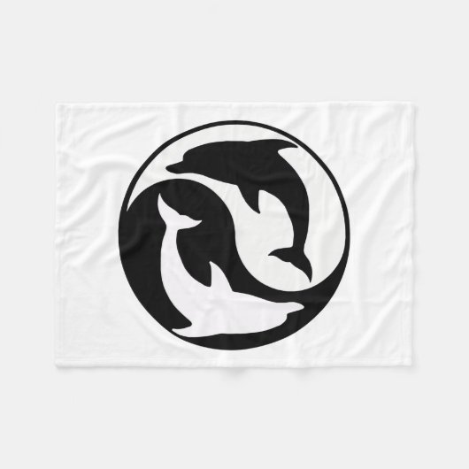 Yin Yang Dolphins Fleece Blanket (Vorderseite (Horizontal))