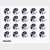 Yin Yang Dolphins Runder Aufkleber (Blatt)