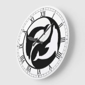 Yin Yang Dolphins Rundrömische Numeraluhr Große Wanduhr (Winkel)