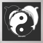 Yin Yang Dolphins Schwarz/Weiß Poster (Vorne)