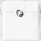 Yin Yang Dolphins Schwarz/Weiß Runder Aufkleber (Tasche)