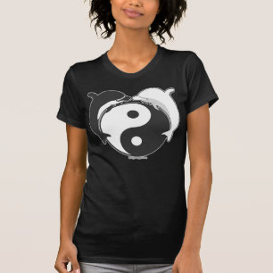 Yin Yang Dolphins Schwarz/Weiß T-Shirt
