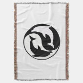 Yin Yang Dolphins Throw Blanket Decke (Vorderseite Vertikal)