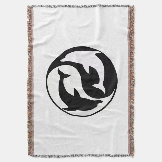 Yin Yang Dolphins Throw Blanket Decke (Vorderseite Vertikal)
