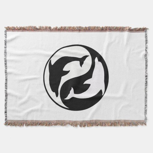 Yin Yang Dolphins Throw Blanket Decke (Vorderseite)