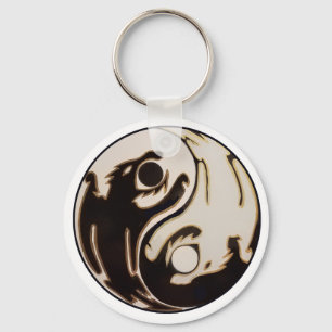 Yin Yang Doppel-Drache Schlüsselanhänger