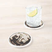 Yin Yang Double Dragon Getränkeuntersetzer (Seite)