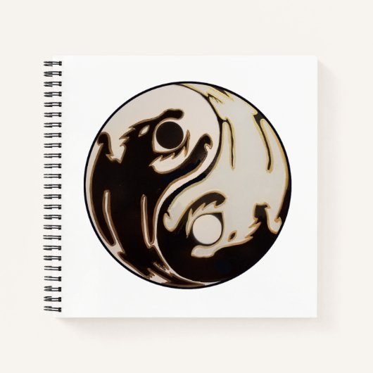 Yin Yang Double Dragon Spiral Notebook Notizblock (Vorderseite)