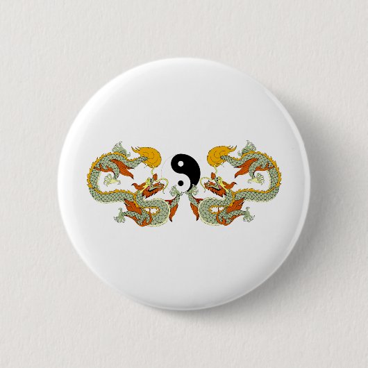 Yin Yang Drache Button (Vorderseite)