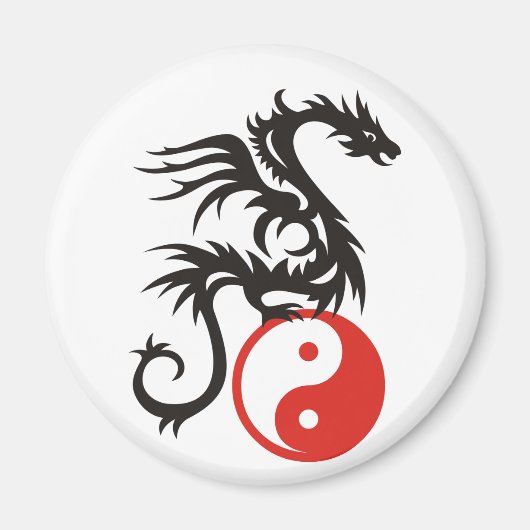 Yin & Yang-Drache Magnet (Vorne)