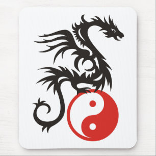 Yin & Yang-Drache Mousepad