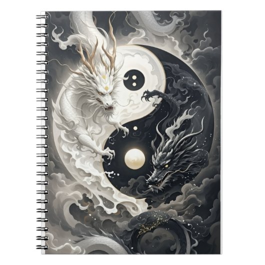 Yin-Yang-Drache Notizblock (Vorderseite)