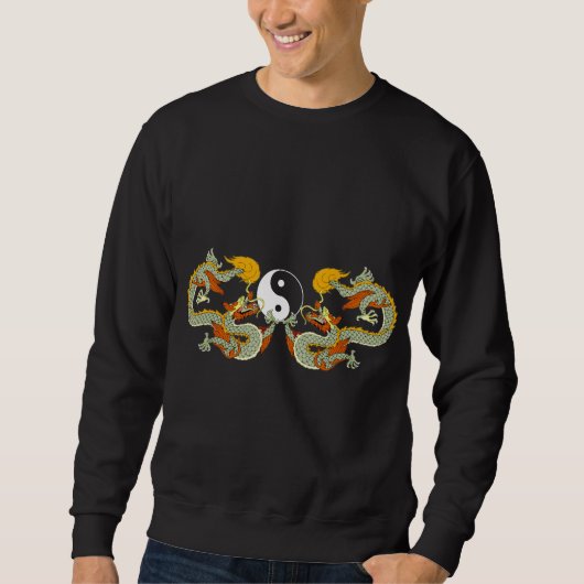 Yin Yang Drache-Schwarz-T - Shirt (Vorderseite)