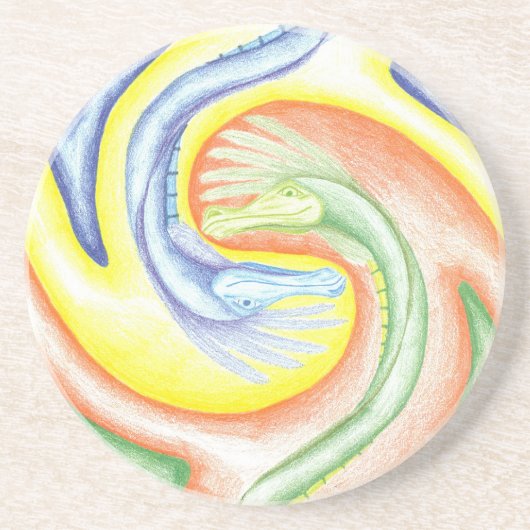Yin-Yang Drache-Untersetzer Untersetzer (Vorne)