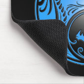 Yin Yang Drachen, Blau und Schwarzes Mousepad (Ecke)