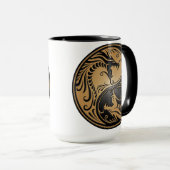 Yin Yang Drachen, Braun und Schwarzes Tasse (VorderseiteRechts)