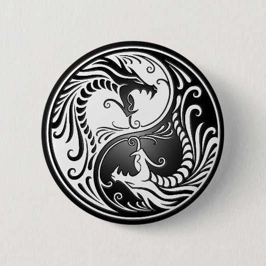 Yin Yang Drachen Button (Vorderseite)