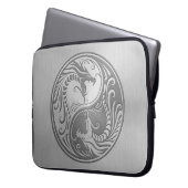 Yin Yang Drachen, Edelstahl Laptopschutzhülle (Vorderseite Links)