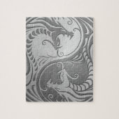 Yin Yang Drachen, Edelstahl Puzzle (Vertikal)