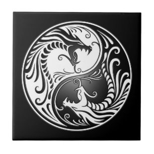 Yin Yang Drachen Fliese
