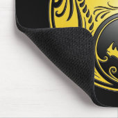 Yin Yang Drachen, Gelb und Schwarzes Mousepad (Ecke)