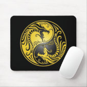 Yin Yang Drachen, Gelb und Schwarzes Mousepad (Mit Mouse)