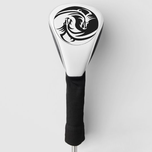 Yin-Yang-Drachen Golf Headcover (Vorderseite)