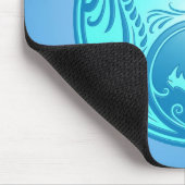 Yin Yang Drachen, hellblau Mousepad (Ecke)
