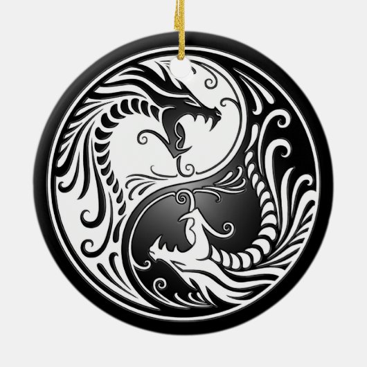 Yin Yang Drachen Keramikornament (Hinten)