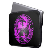 Yin Yang Drachen, lila und schwarz Laptopschutzhülle (Vorderseite Links)
