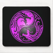 Yin Yang Drachen, lila und schwarz Mousepad (Vorne)