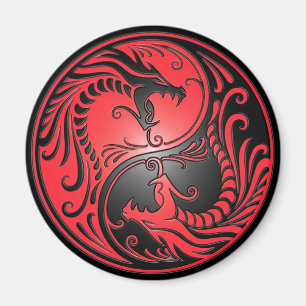 Yin Yang Drachen, Rot und Schwarzes Magnet