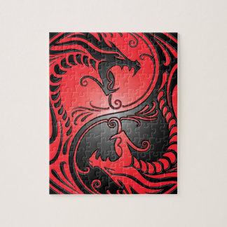 Yin Yang Drachen, Rot und Schwarzes Puzzle