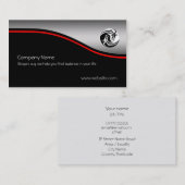 Yin-Yang Drachen, roter Swoosh, metallischer Visitenkarte (Vorne/Hinten)