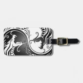 Yin Yang Drachen, Weiß und Schwarzes Gepäckanhänger (Vorderseite horizontal)